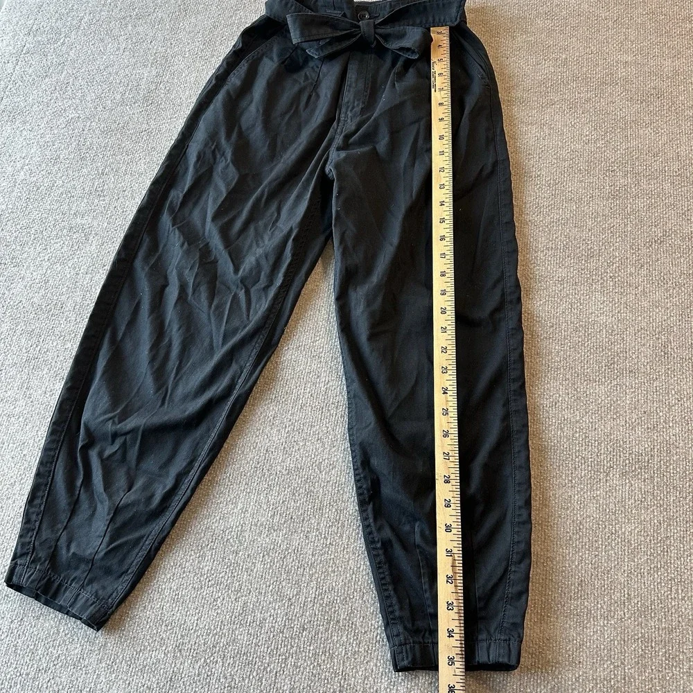 Polo Ralph Lauren Belted Twill Woman's Trousers Black Size 00 - Picture 7 of 9
